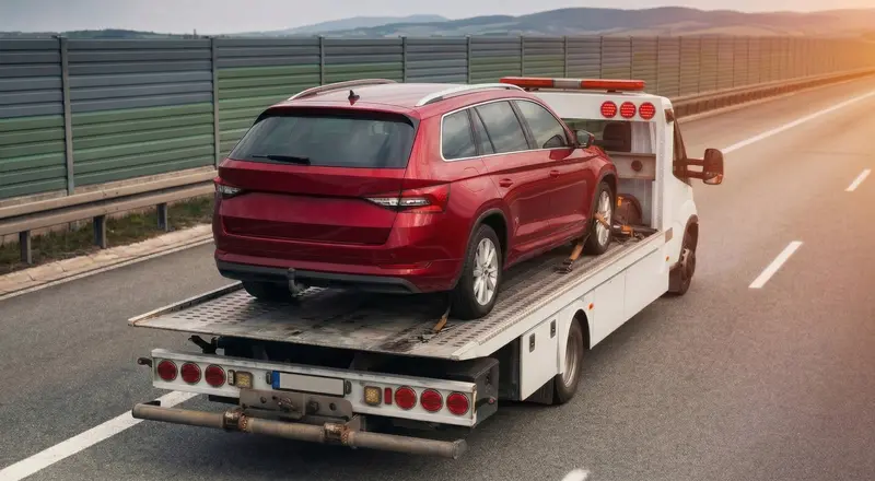 Guincho para carros em Mauá – carro sendo carregado em plataforma